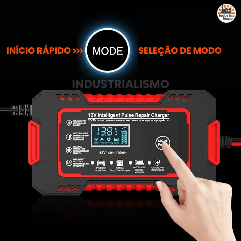 Carregador de bateria EvolutionPro™ 12V 6A (PARA CARROS E MOTOS)